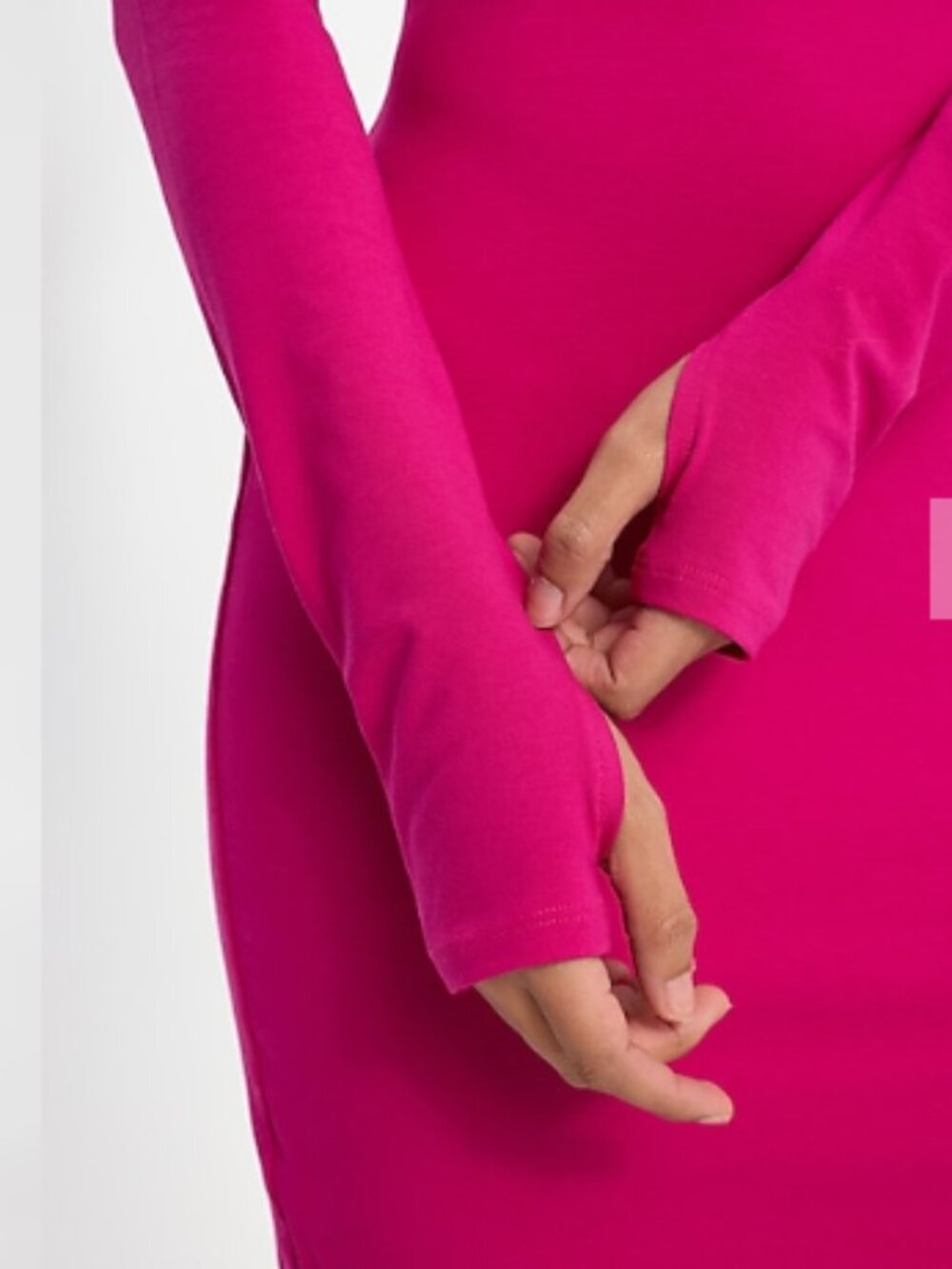 Hot Pink/Fuscia Long Sleeve Mini Long Sleeve Dress XS - Picture 3 of 11